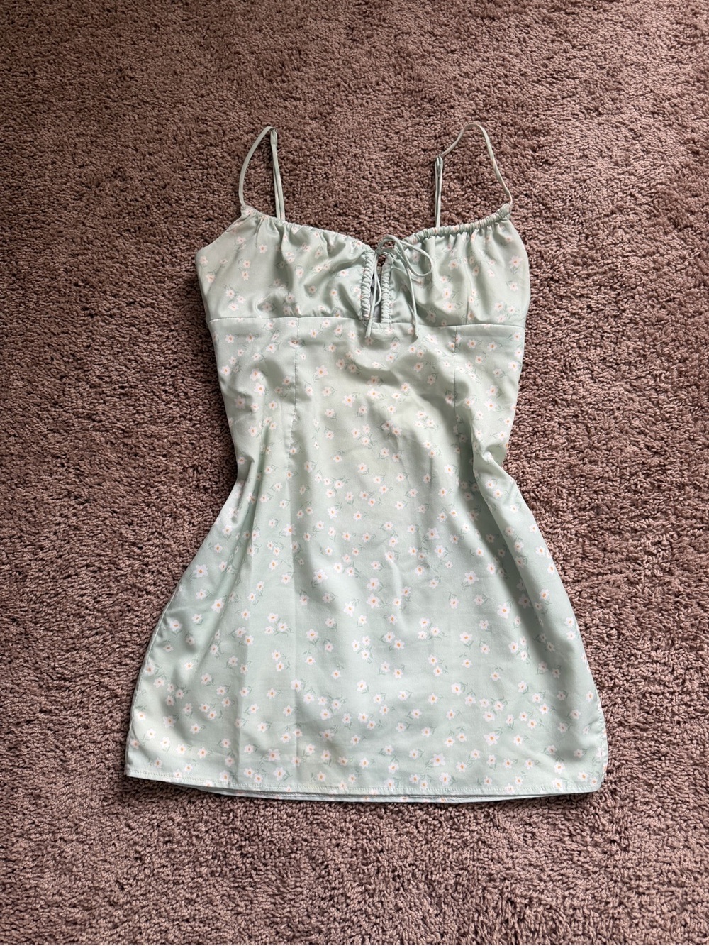 Princess Polly Mint Floral Spaghetti Strap Mini Dress